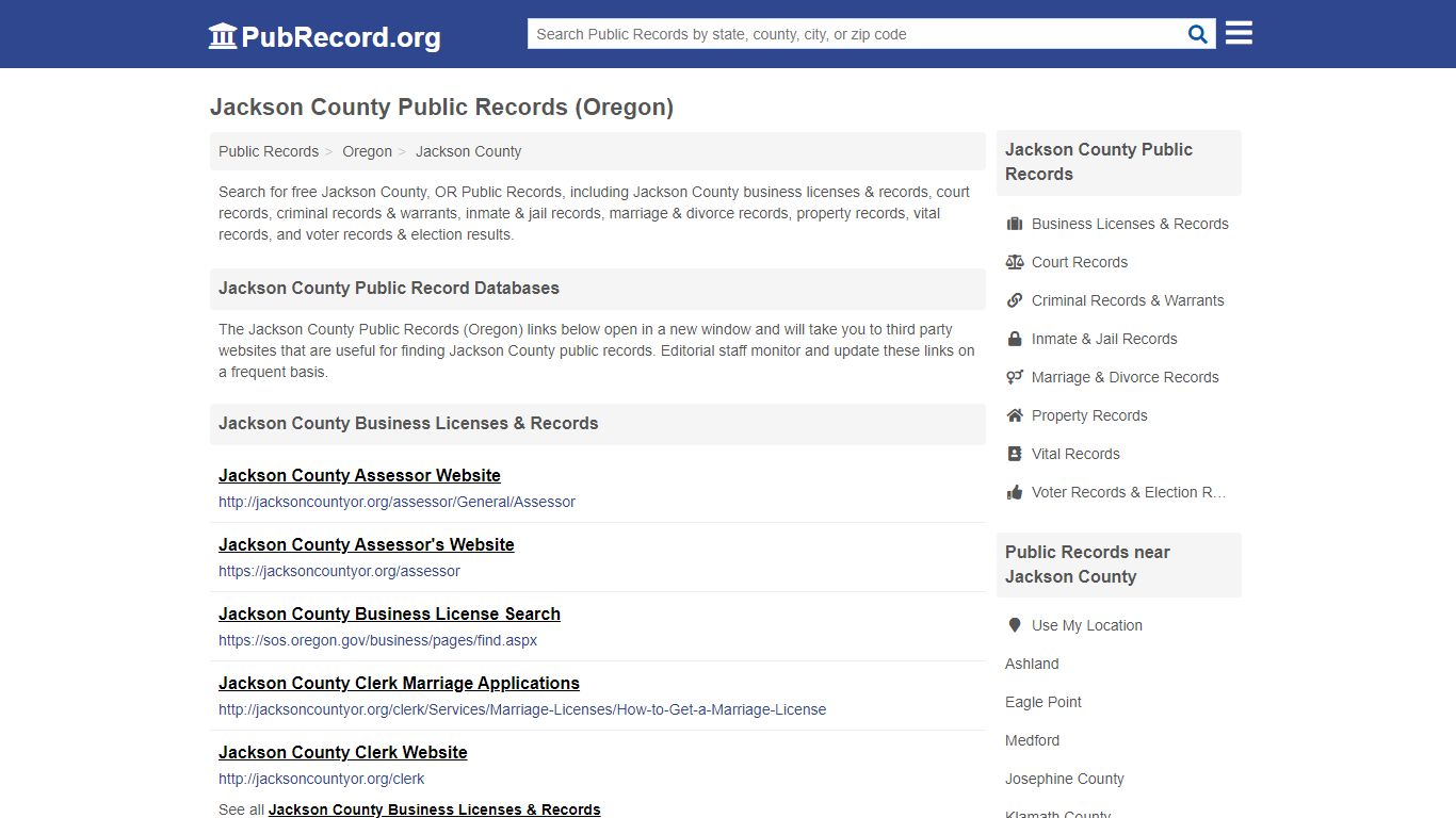 Free Jackson County Public Records (Oregon Public Records)