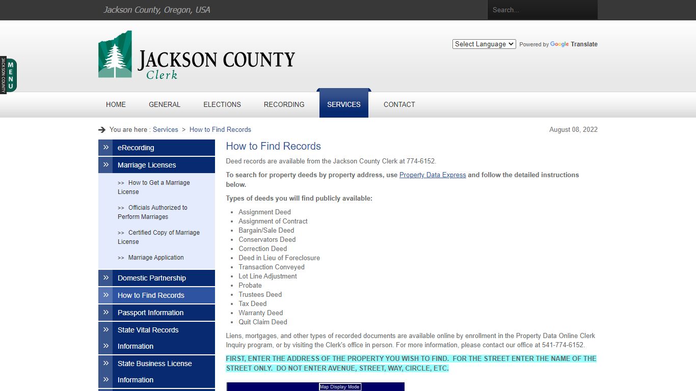 Property Deeds - Jackson County, Oregon